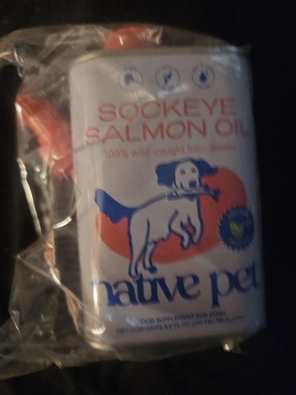 Native Sockeye Salmon Oil for Dogs - White & Orange
